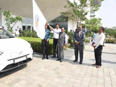REC Chairman flags off first fleet of electric staff vehicles
